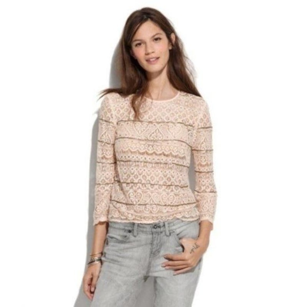 Madewell Broadway & Broome Lace Beaded Detail Blouse